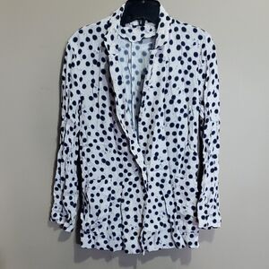 H&M x Anna Glover Navy Polka Dot Blazer Size 4